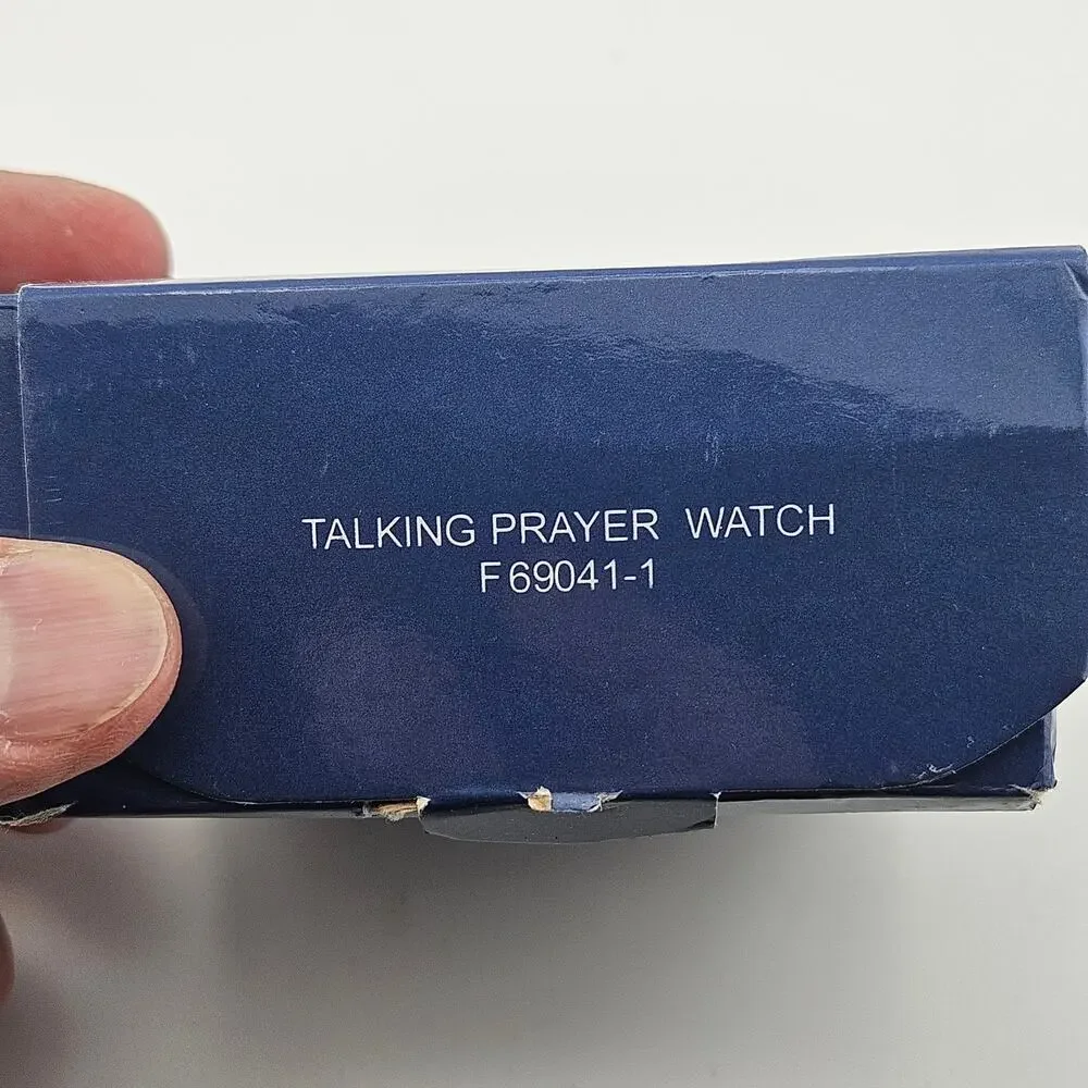 Avon Talking Prayer Watch Religious Silver Gold Two Tone Stretch Pull On Band